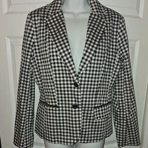 New York & Company Black and White Plaid Blazer